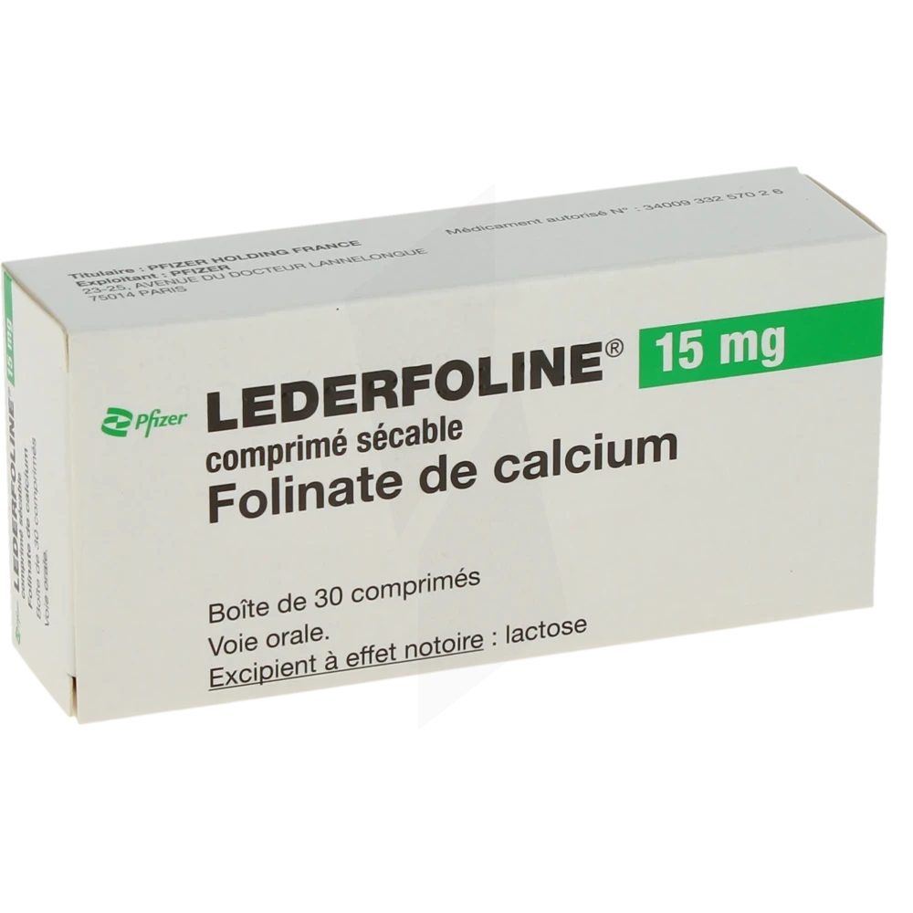 Lederfoline 15 Mg, Comprimé Sécable