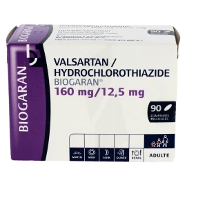 Valsartan Hydrochlorothiazide Biogaran 160 Mg/12,5 Mg, Comprimé Pelliculé