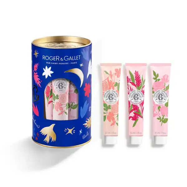Roger & Gallet 3 Crèmes Mains Bienfaisantes Fleur De Figuier - Gingembre Rouge - Rose 3t/30ml