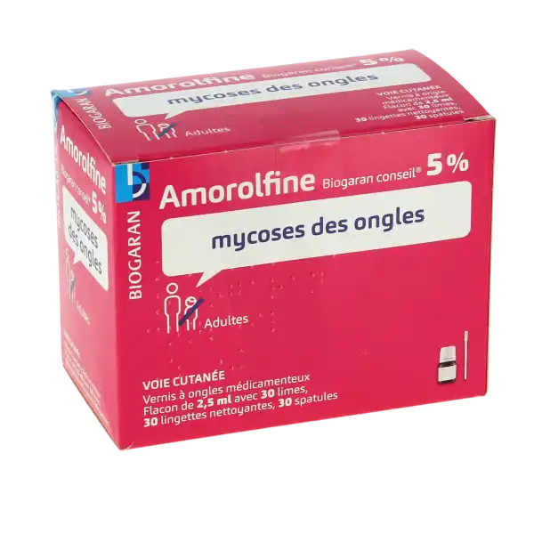 Amorolfine Biogaran Conseil 5 %, Vernis à Ongles Médicamenteux