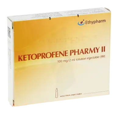 KETOPROFENE PHARMY II 100 mg/2 ml, solution injectable intramusculaire (I.M.)