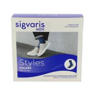 Sigvaris Styles Colors Chaussettes  Homme Classe 2 Noir Small Normal