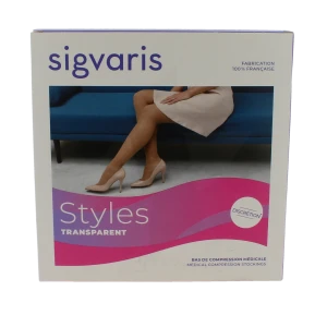 Sigvaris Styles Divin Eclat Transparent Bas Auto-fixants Classe 2 Femme Beige 110 Normal S