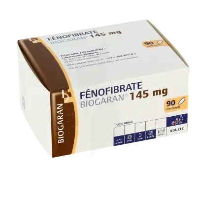 Fenofibrate Biogaran 145 Mg, Comprimé à Paris