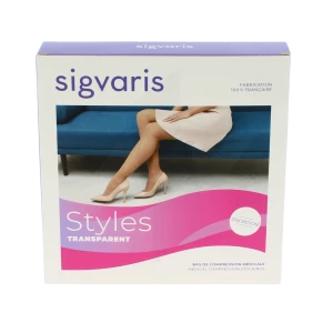 Sigvaris Styles Transparent Bas Auto-fixants  Femme Classe 2 Beige 130 Medium Normal