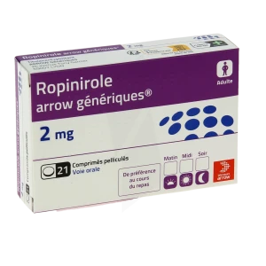 Ropinirole Arrow Generiques 2 Mg, Comprimé Pelliculé