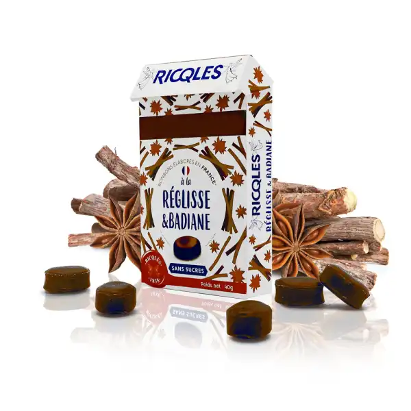 Ricqlès Bonbons Réglisse & Badiane Sans Sucre B/40g