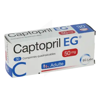 CAPTOPRIL EG 50 mg, comprimé quadrisécable