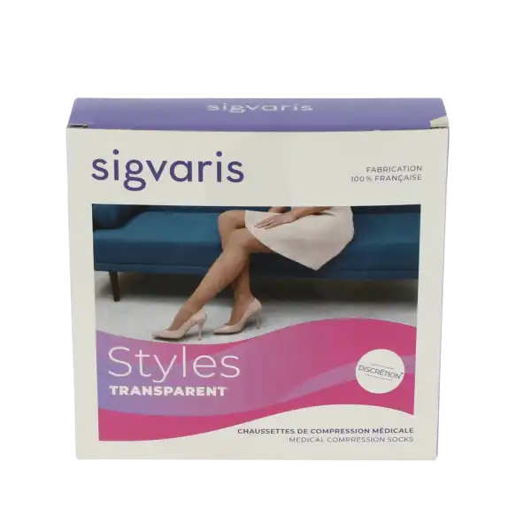 Sigvaris Styles Transparent Chaussettes  Femme Classe 2 Beige 120 Medium Normal