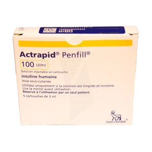 Actrapid Penfill 100 Unités Internationales/ml, Solution Injectable En Cartouche