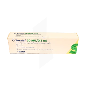 Zarzio 30 Mu/0,5 Ml, Solution Injectable Ou Pour Perfusion En Seringue Pré-remplie