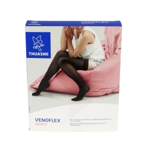 Thuasne Venoflex Secret 2 Bas Antiglisse Femme Noir T3n+
