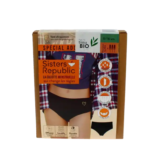 Sisters Republic Tatoo Shorty Menstruelle Bikini Flux Super Coeur T16a/s