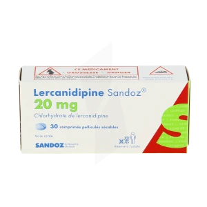 Lercanidipine Sandoz 20 Mg, Comprimé Pelliculé Sécable