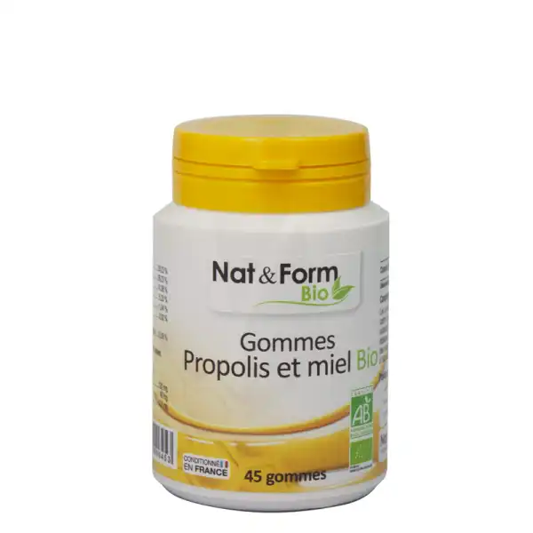 Nat&form Bio Propolis Gommes Bio 45 Gommes
