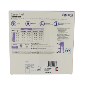 Sigvaris Essentiel Urban Microfibre Bas Auto-fixants Morpho- Classe 2 Homme Noir Normal S