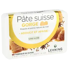 Lehning Pâte Suisse Gorge Adoucit Et Apaise Pastilles à Sucer Sans Sucre B/50g à Sens