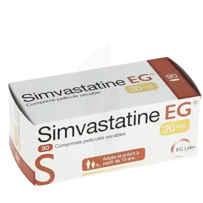 Simvastatine Eg 20 Mg, Comprimé Pelliculé Sécable à Abbeville