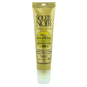 Combi Soin Vitaminé Spf 20 Protection Moyenne + Stick Incolore Spf 30 Haute Protection