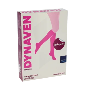 Dynaven Semi-opaque Chaussettes  Femme Classe 2 Beige Small Normal-
