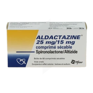 Aldactazine 25 Mg/15 Mg, Comprimé Sécable