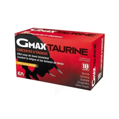 Gmax-taurine+ Solution Buvable 30 Ampoules/2ml à LA-RIVIERE-DE-CORPS