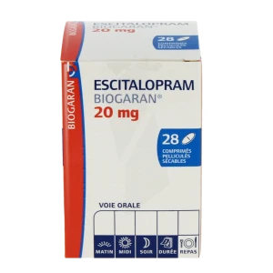 Escitalopram Biogaran 20 Mg, Comprimé Pelliculé Sécable