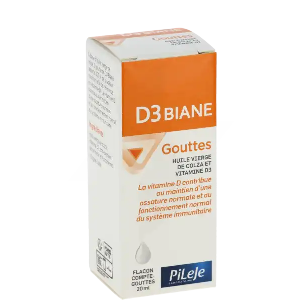 Pileje D3 Biane Gouttes - Vitamine D Flacon Compte-goutte 20ml