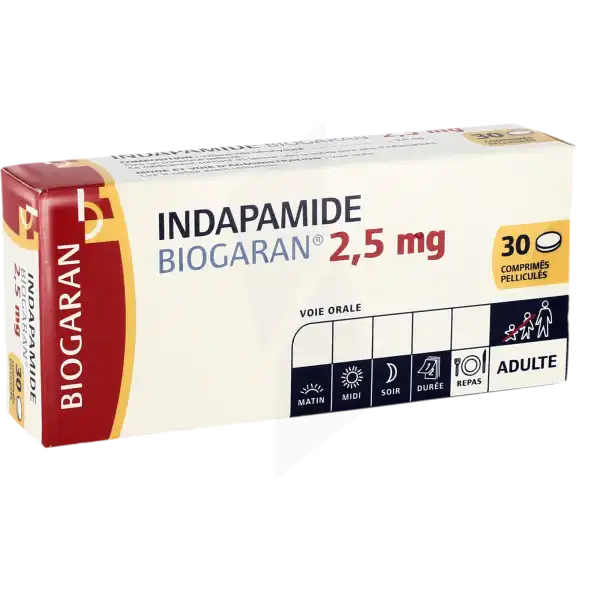 Indapamide Biogaran 2,5 Mg, Comprimé Pelliculé