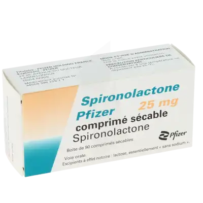 SPIRONOLACTONE PFIZER 25 mg, comprimé sécable