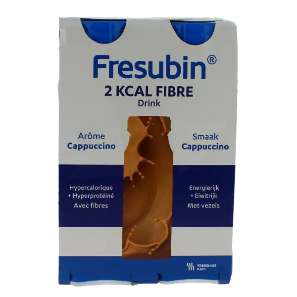 Fresubin 2 Kcal Fibre Drink Nutriment Cappuccino 4bouteilles/200ml