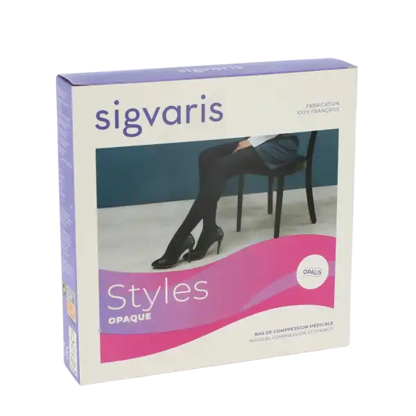 Sigvaris Styles Opaque Bas Auto-fixants  Femme Classe 2 Noir Medium Normal