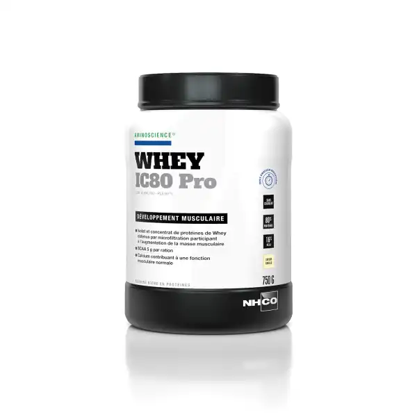 Nhco Nutrition Aminoscience Whey Ic80 Pro Prise De Muscle Vanille Poudre Pot/750g