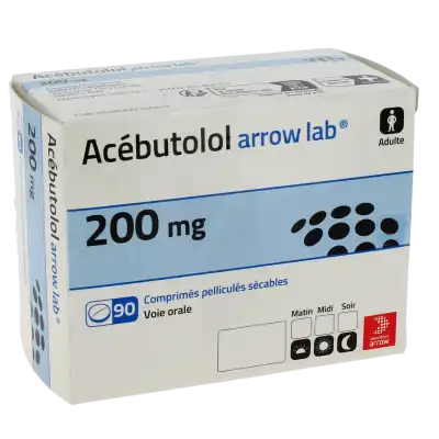 ACEBUTOLOL ARROW LAB 200 mg, comprimé pelliculé sécable