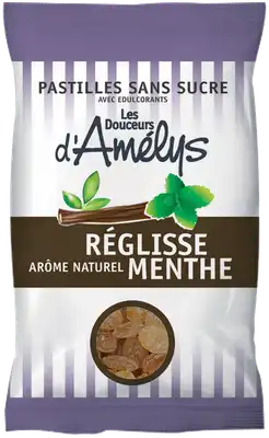 Les Douceurs D'amelys Pastilles Réglisse Menthe Sans Sucre Sachet/80g à BRUGUIERES