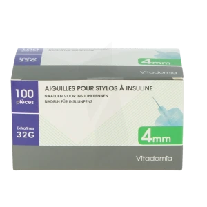 Vitadomia Aiguille Pour Stylo à Insuline 4mm B/100