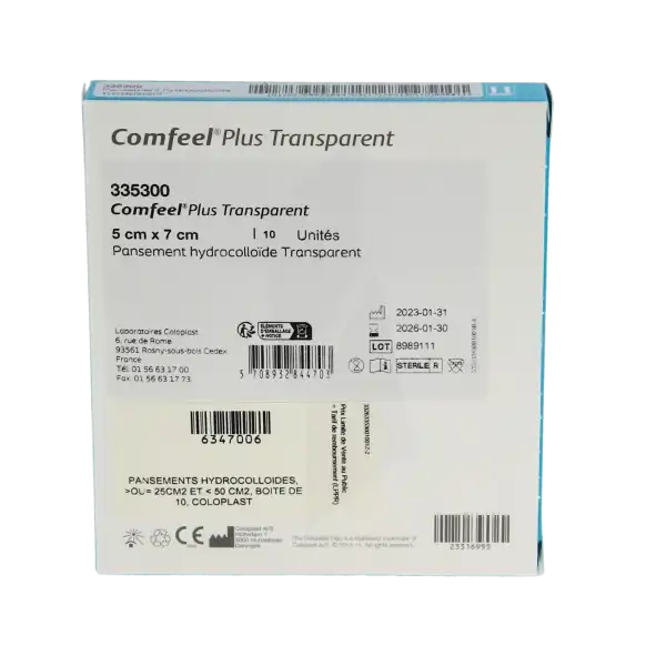Comfeel Plus Transparent Plaque 5x7cm B/10