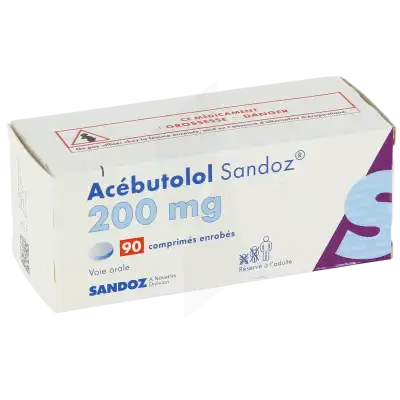 ACEBUTOLOL SANDOZ 200 mg, comprimé enrobé