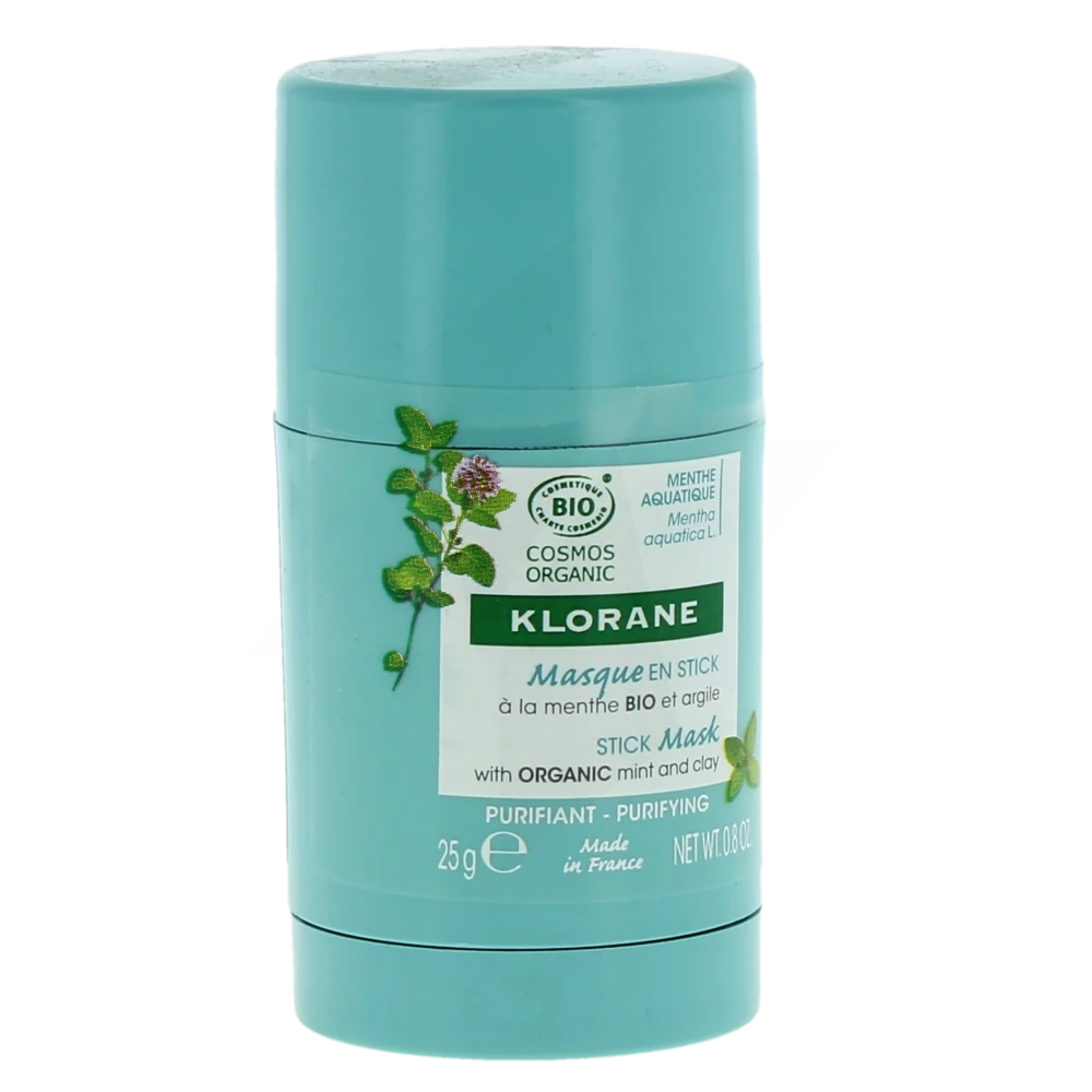 Klorane Visage Masque Purifiant Menthe Aquatique Bio Stick De 25 G