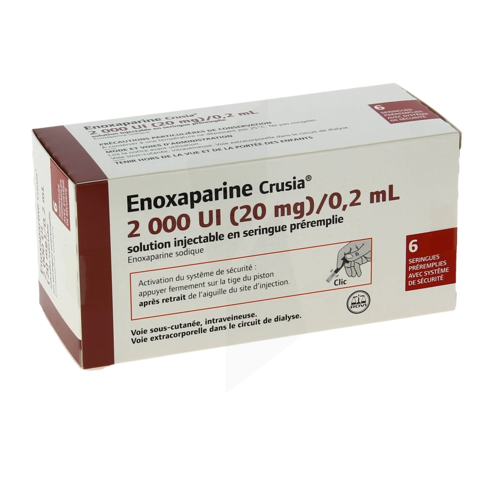 Enoxaparine Crusia 2 000 Ui (20 Mg)/0,2 Ml, Solution Injectable En Seringue Préremplie
