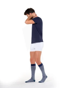 Sigvaris Styles Marinière Chaussette Classe 2 Homme Marine/blanc Normal S