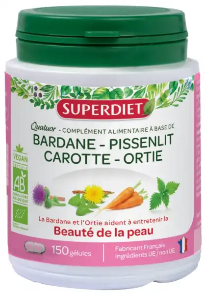 Superdiet Quatuor Bio Gélules Beauté De La Peau B/150