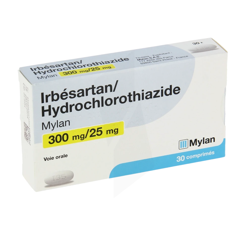 Irbesartan/hydrochlorothiazide Viatris 300 Mg/25 Mg, Comprimé