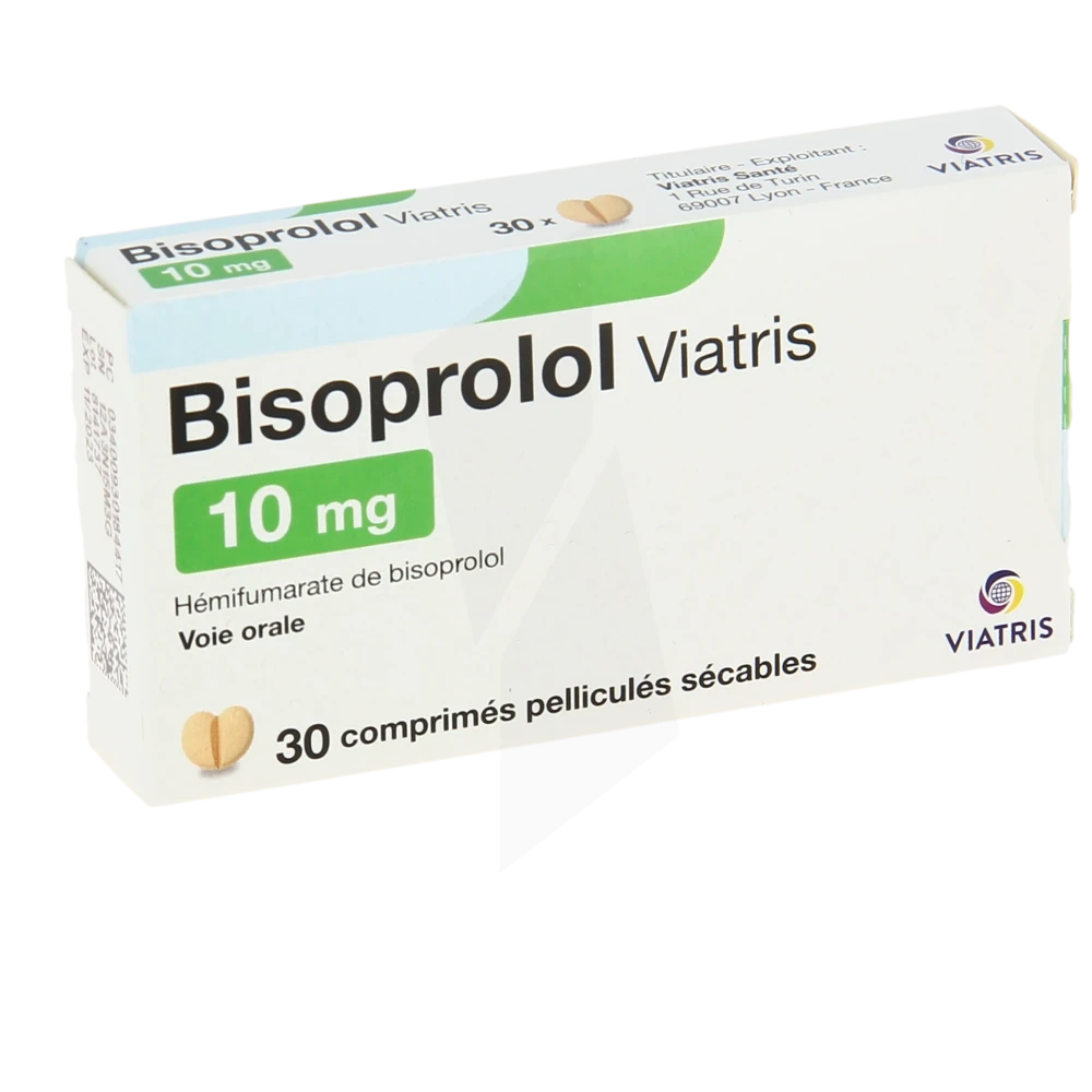 Bisoprolol Viatris 10 Mg, Comprimé Pelliculé Sécable