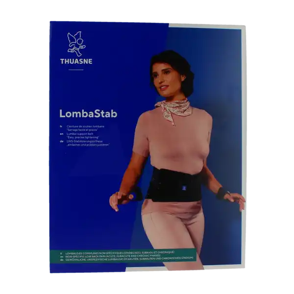 Thuasne Lombastab Ceinture Lombaire Maintien Noir Bleu Hauteur 26cm Taille 3