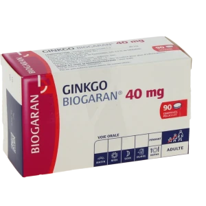 Ginkgo Biogaran 40 Mg, Comprimé Pelliculé