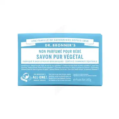 Dr Bronner's Pain De Savon Non ParfumÉ Pour Bebe 140 G à Gujan-Mestras