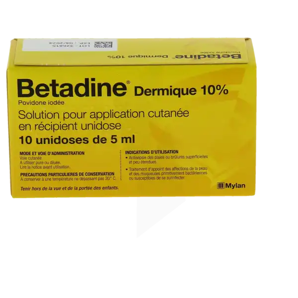 Betadine Dermique 10 Pour Cent, Solution Pour Application Cutanée En Récipient Unidose