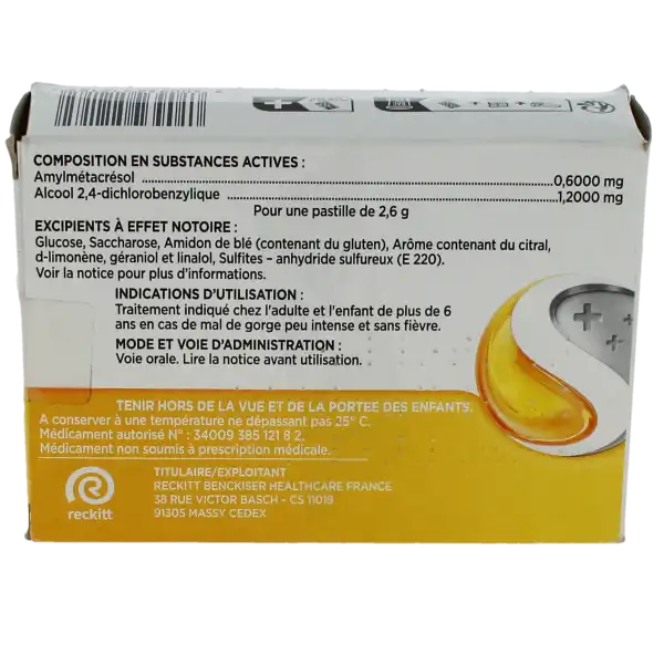 Strepsils Miel Citron, Pastille à Sucer