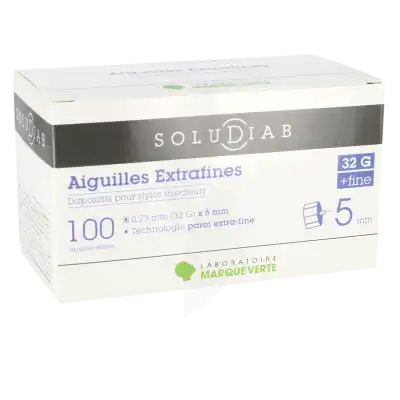 Soludiab Aiguilles Stylos Insuline 5mm Extrafines 32g  Bt100 à Agen